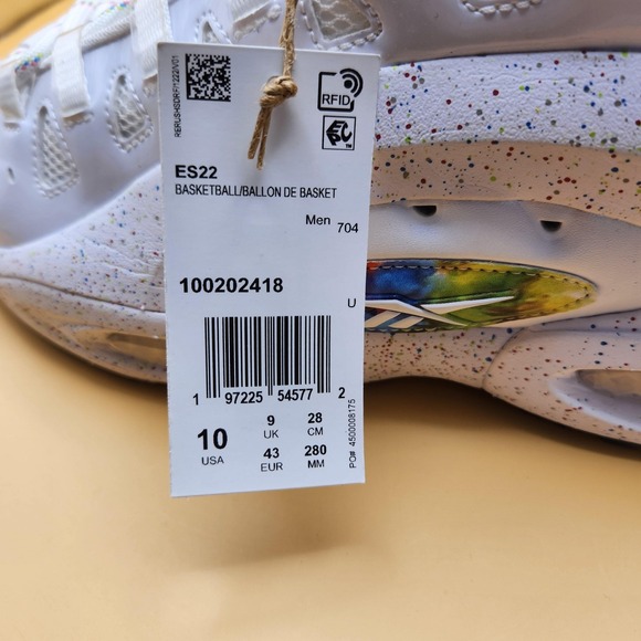 Reebok  Panini ES22 Shoes Mens Size 10 White Blast Prizm Basketball Sneakers - Picture 4 of 14
